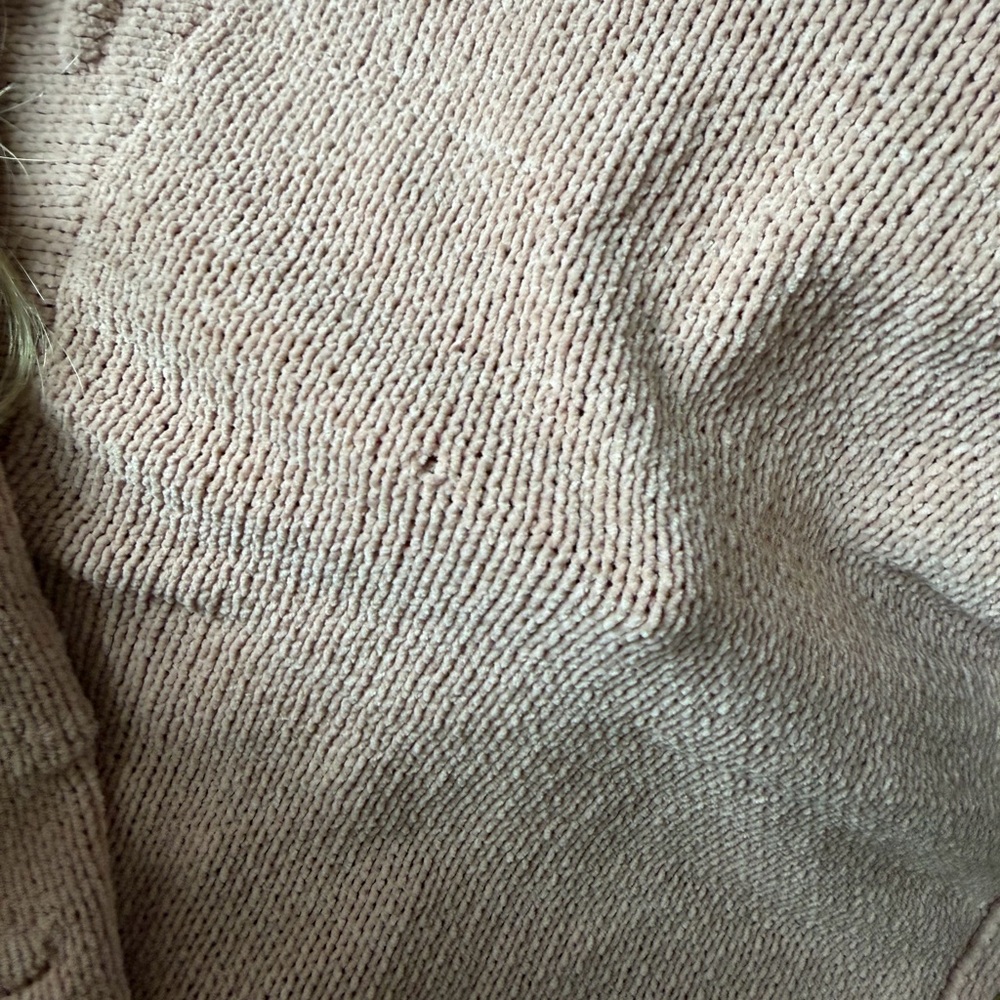 Moon and Maddison Blush Pink Cropped Knit Cardigan Sweater - Picture 5 of 5